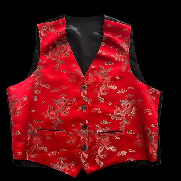 Beautiful silk suit jacket and vest 1 of 1 - Picture 2 of 2